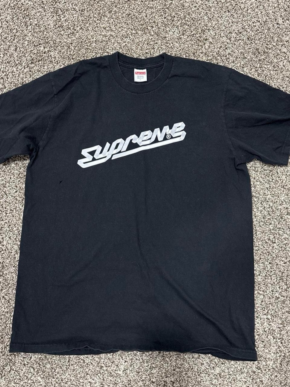 Supreme Black T-Shirt with White Script Logo